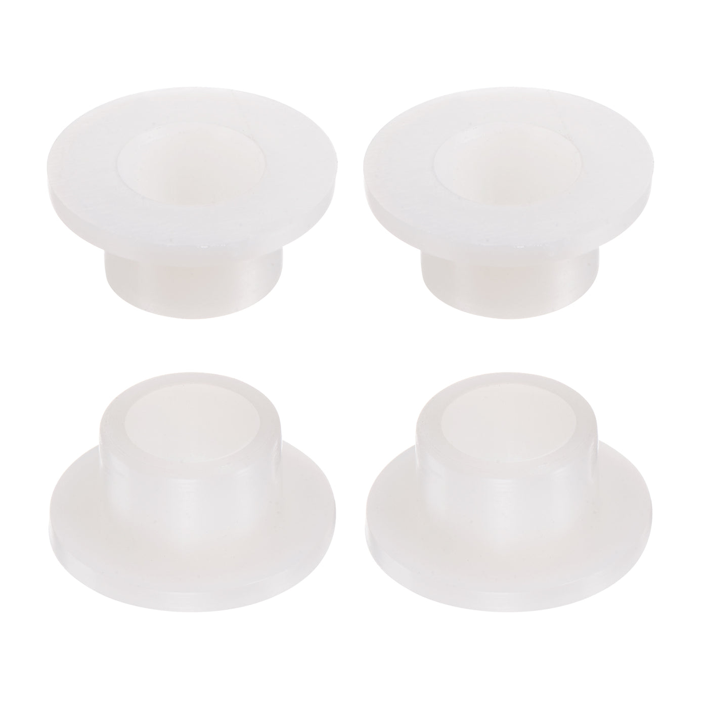 uxcell Uxcell 4pcs Flanged Sleeve Bearings 10.1mm ID 14mm OD 10mm Length Nylon Bushings, White