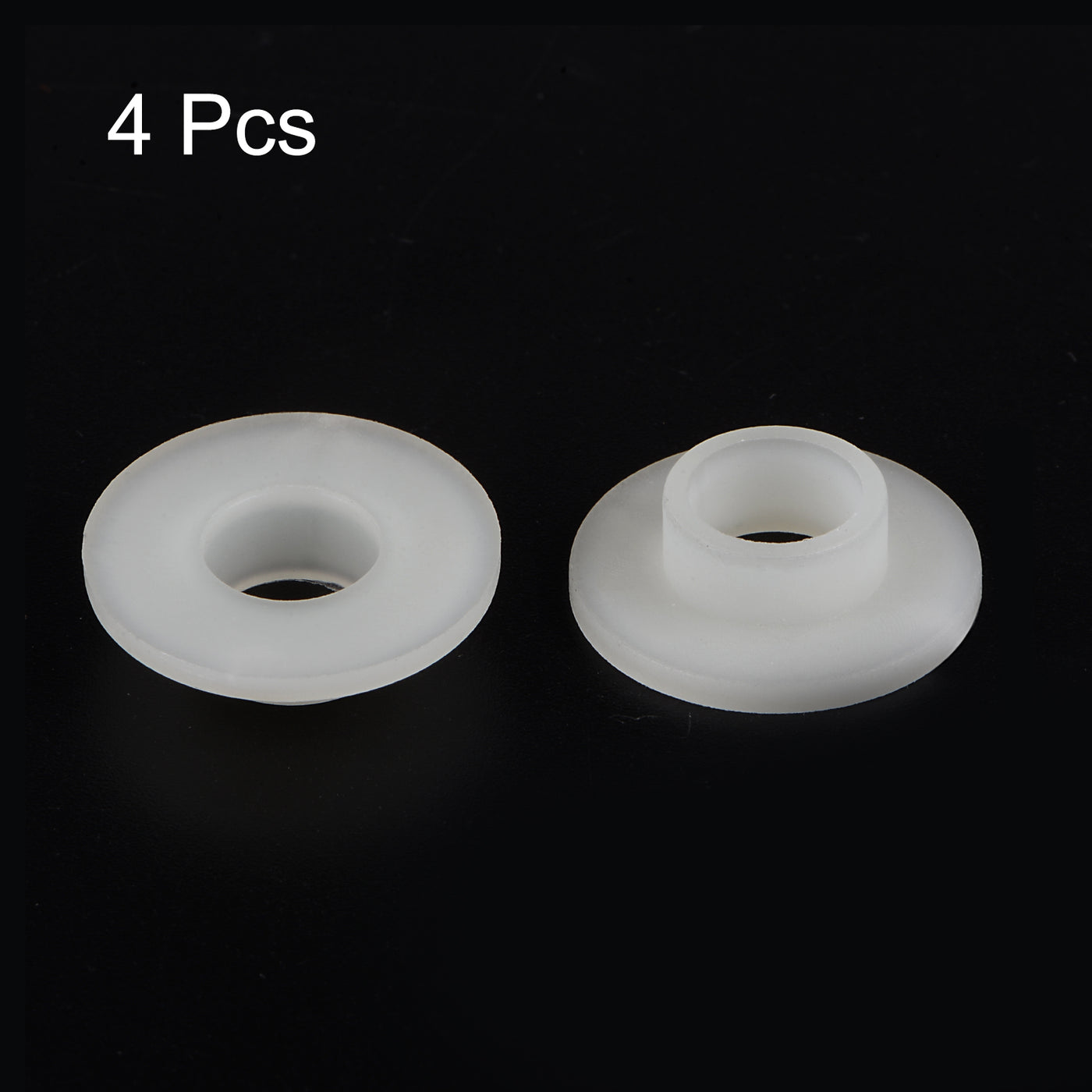 uxcell Uxcell 4pcs Flanged Sleeve Bearings 10.2mm ID 13.1mm OD 7mm Length Nylon Bushing, White