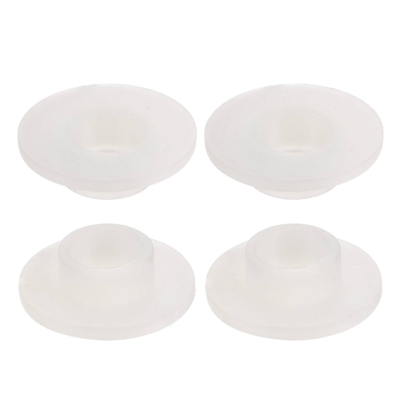 uxcell Uxcell 4pcs Flanged Sleeve Bearings 10.2mm ID 13.1mm OD 7mm Length Nylon Bushing, White
