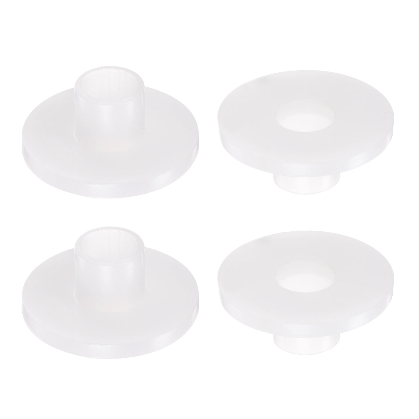 uxcell Uxcell 4pcs Flanged Sleeve Bearings 10.6mm ID 12.6mm OD 13mm Length Nylon Bushing White
