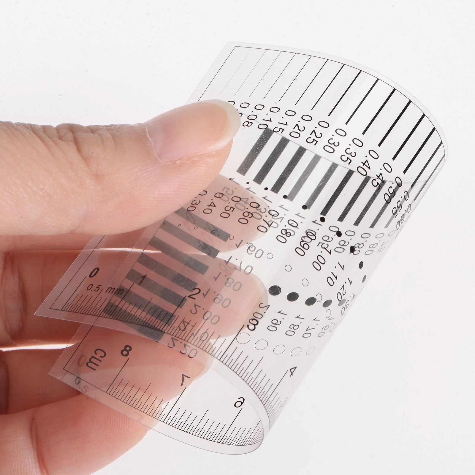 5pcs Transparency SEC Size Estimation Chart 8cm 0.5mm Diameter Line
