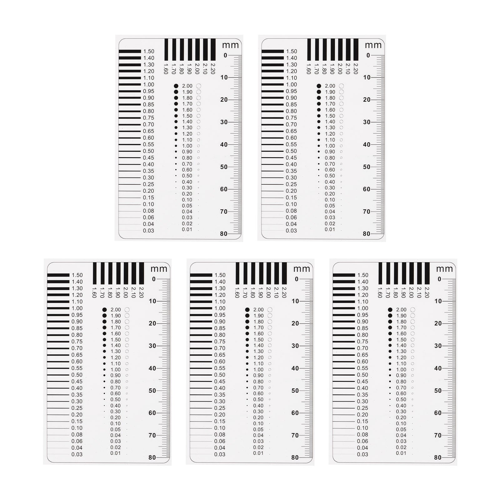 5pcs High Precision SEC Size Estimation Chart 80mm Transparency Flaw ...