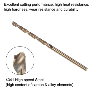 Harfington Uxcell 6pcs 2mm Gold Titanium Coated High Speed Steel (HSS) 4341 Twist Drill Bits