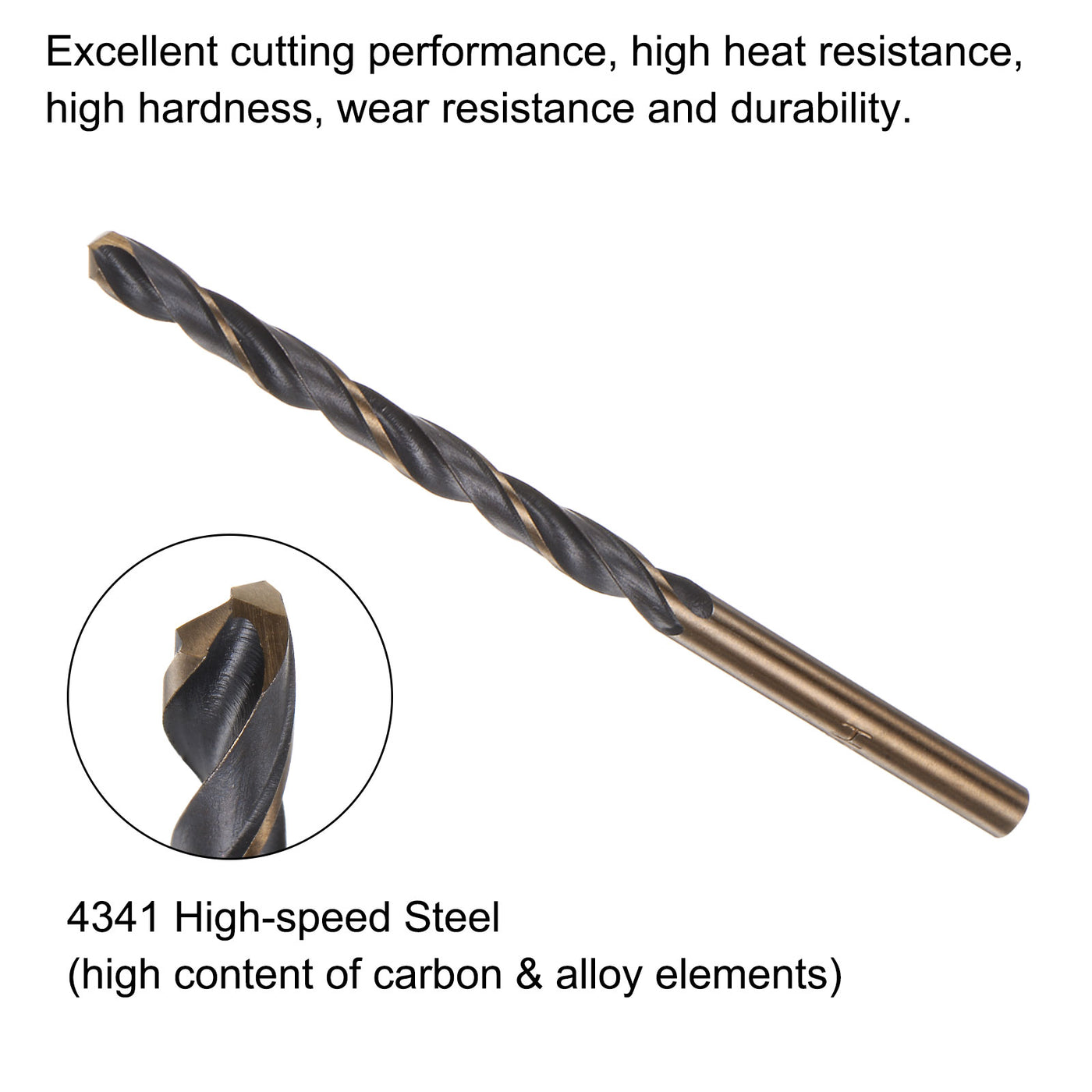 uxcell Uxcell 12pcs 4mm Nitride Titanium Coated High Speed Steel (HSS) 4341 Twist Drill Bits