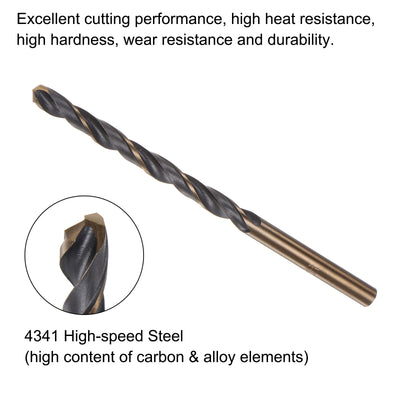 Harfington Uxcell 12pcs 4mm Nitride Titanium Coated High Speed Steel (HSS) 4341 Twist Drill Bits