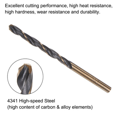 Harfington Uxcell 12pcs 4.5mm Nitride Titanium Coated High Speed Steel (HSS) 4341 Twist Drill Bits