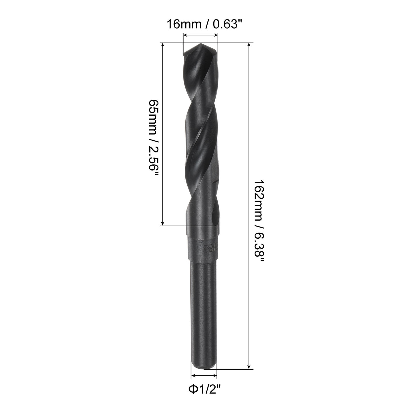 Uxcell 2pcs 16mm Black Oxide M2-6542 High Speed Steel HSS 1/2" Reduced ...
