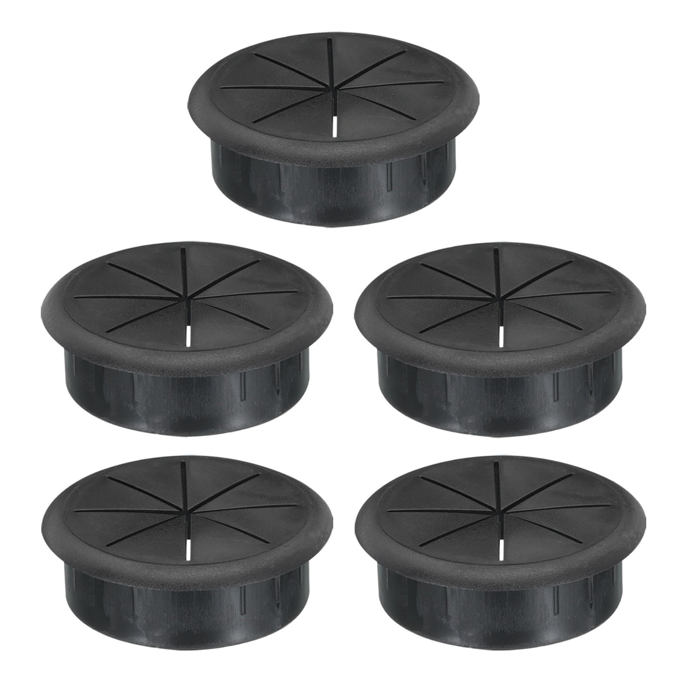 uxcell Uxcell 5pcs 60mm Mounting Dia Black Plastic Cable Snap Locking Bushing Grommet
