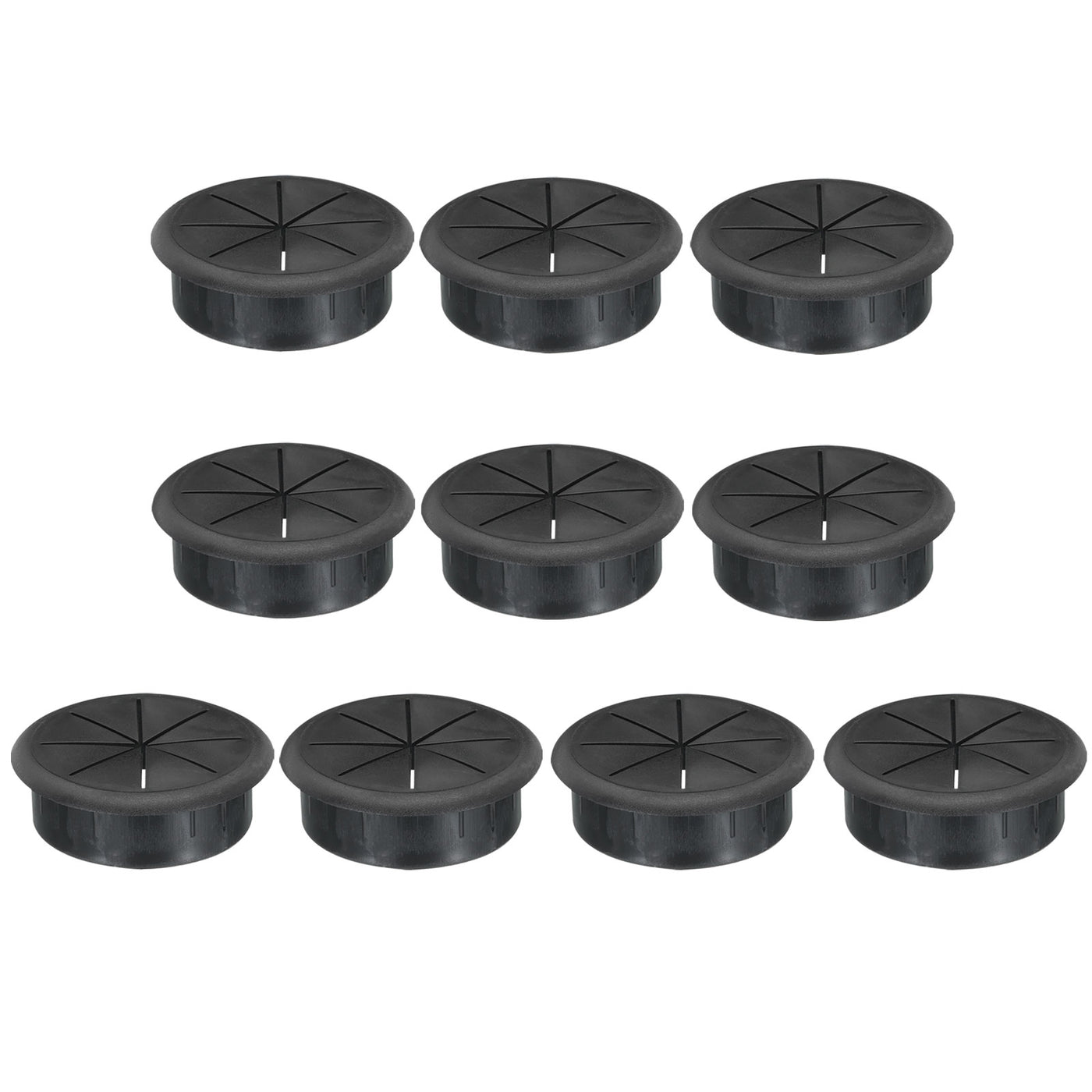 uxcell Uxcell 10pcs 60mm Mounting Dia Black Plastic Cable Snap Locking Bushing Grommet