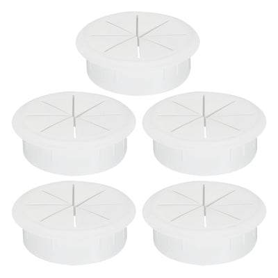 Harfington Uxcell 5pcs 60mm Mounting Dia White Plastic Cable Snap Locking Bushing Grommet