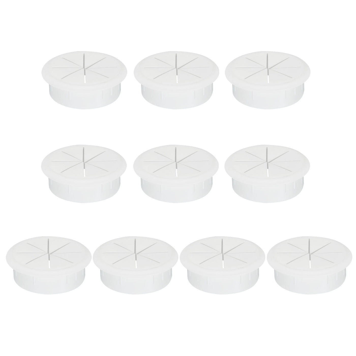 uxcell Uxcell 10pcs 60mm Mounting Dia White Plastic Cable Snap Locking Bushing Grommet