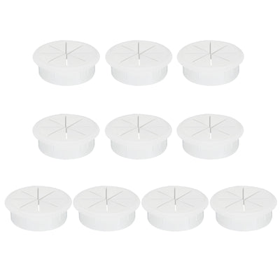 Harfington Uxcell 10pcs 60mm Mounting Dia White Plastic Cable Snap Locking Bushing Grommet
