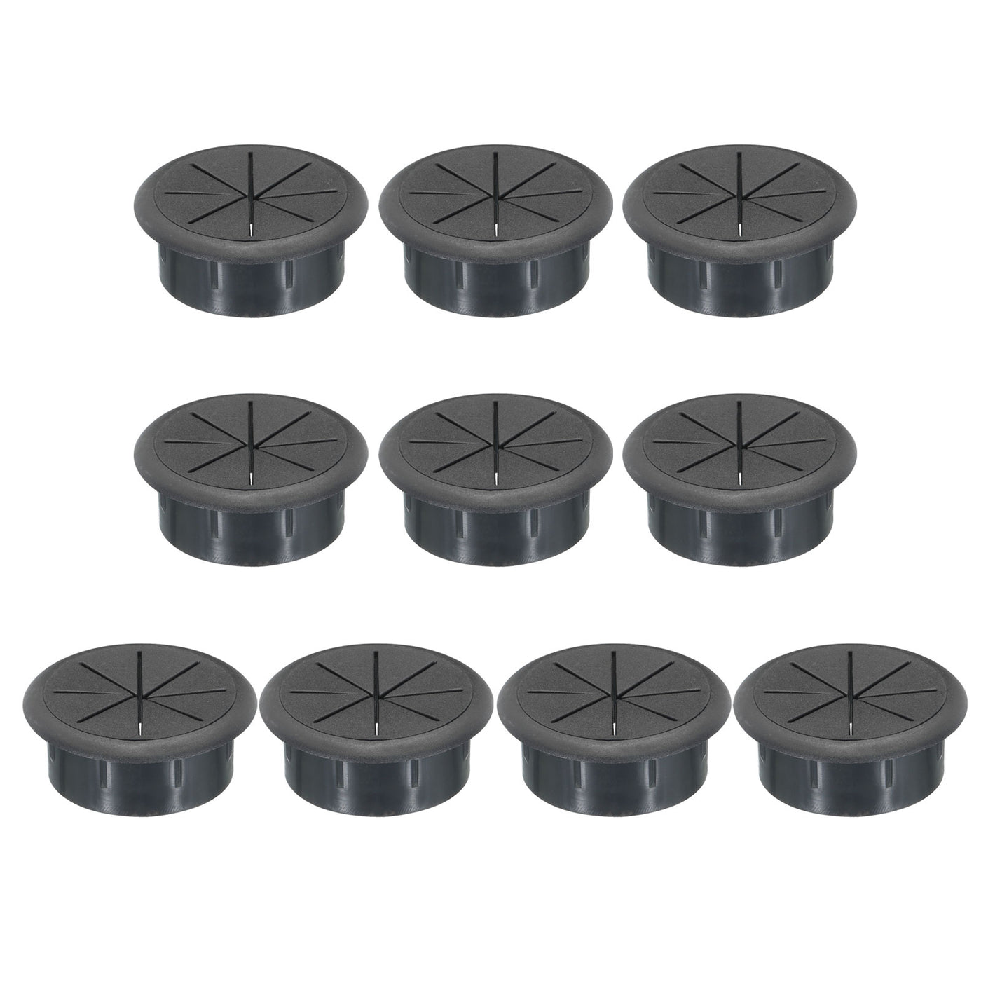 uxcell Uxcell 10pcs 50mm Mounting Dia Black Plastic Cable Snap Locking Bushing Grommet