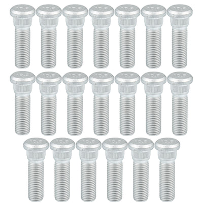 Hihaha No.90942-02049/90942-02017 M12-1.5 Wheel Stud Bolts for Lexus for Toyota for Scion / Front Rear Left Right Wheel Lug Stud / Alloy Steel 14.20mm Knurl / 20 Pcs Silver Tone