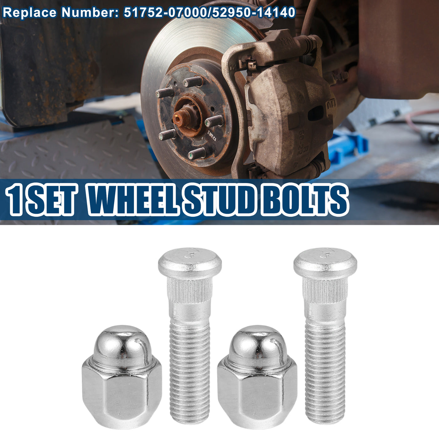 M12-1.5 Wheel Stud Bolts For Hyundai & Kia - 52950-14140 Replacement Set