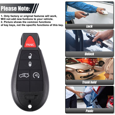Harfington Key Programmer with Keyless Entry Remote Key Fob Replacement for Dodge Challenger Charger 08-12 for Jeep Grand Cherokee 11-13 M3N5WY783X 433Mhz with Chip 5 Button OBD2 Tool