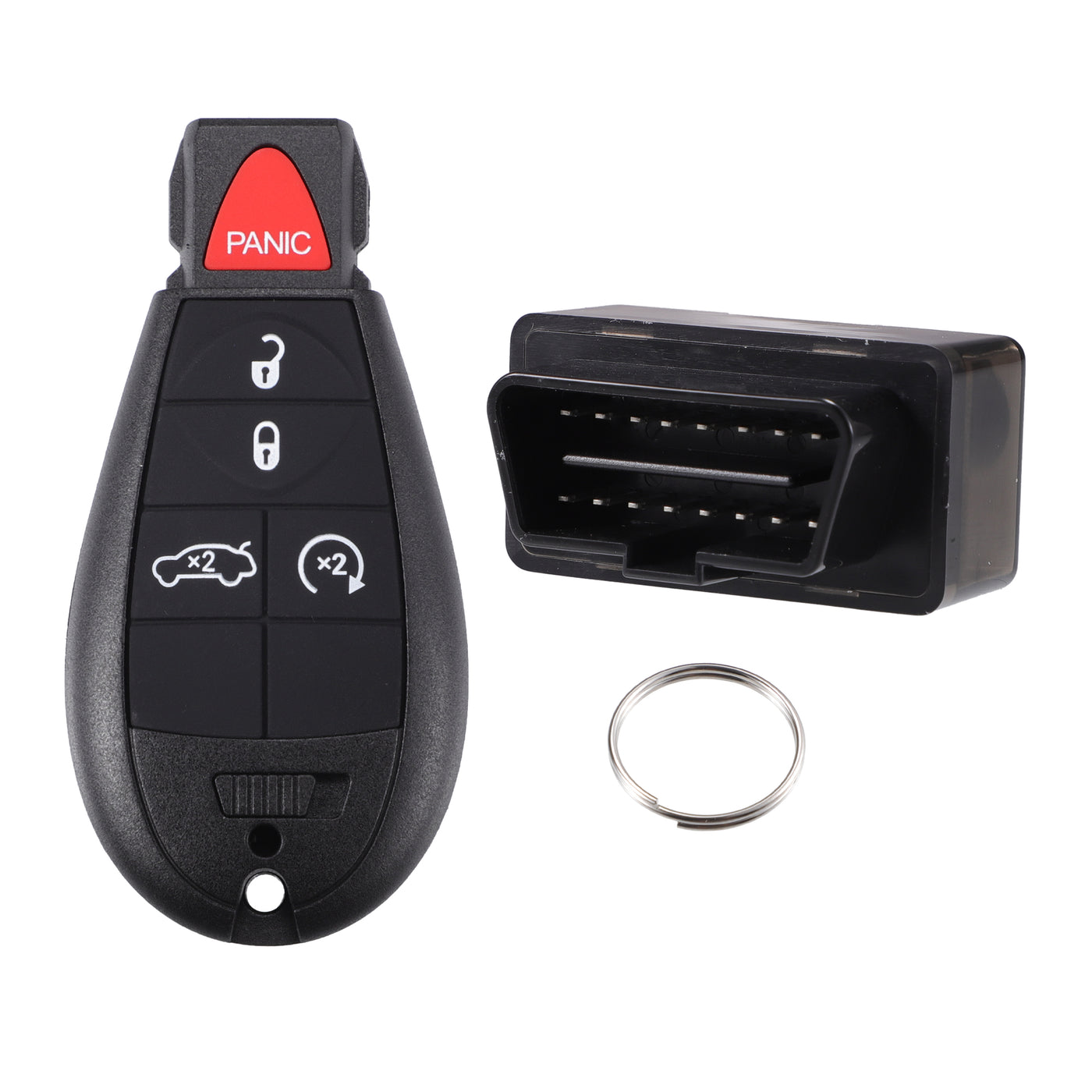 X AUTOHAUX Key Programmer with Keyless Entry Remote Key Fob Replacement for Dodge Challenger Charger 08-12 for Jeep Grand Cherokee 11-13 M3N5WY783X 433Mhz with Chip 5 Button OBD2 Tool