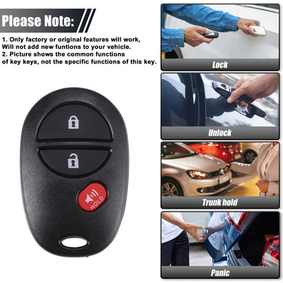 Harfington Key Programmer with Keyless Entry Remote Key Fob Replacement Fit for Toyota Tacoma Tundra Sequoia Highlander Sienna GQ43VT20T 315Mhz with Chip 3 Button OBD2 Tool