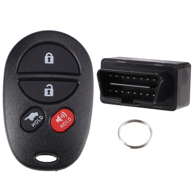 X AUTOHAUX Key Programmer with Keyless Entry Remote Key Fob Replacement for Toyota Sienna Highlander Avalon Solara Sequoia GQ43VT20T 315Mhz with Chip 4 Button OBD2 Tool