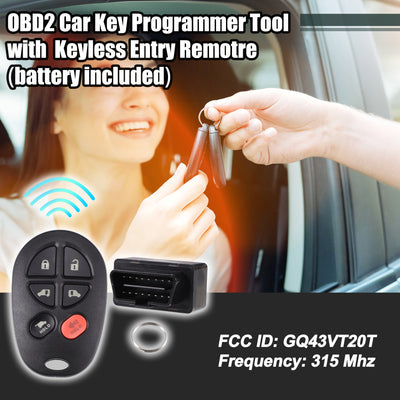 Harfington Key Programmer with Keyless Entry Remote Key Fob Replacement for Toyota Sienna XLE/Limited 2004-2018 GQ43VT20T 315Mhz with Chip 6 Button OBD2 Tool