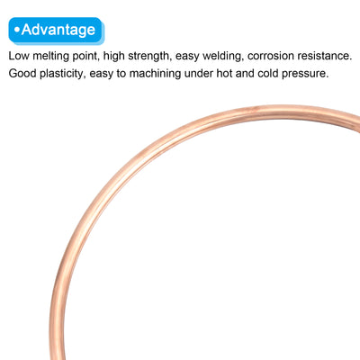 Harfington Copper Tube Refrigeration Tubing 0.55" OD x 0.43" ID x 3.3Ft Seamless Round Pipe Coil for Refrigerator, Freezer, Air Conditioner