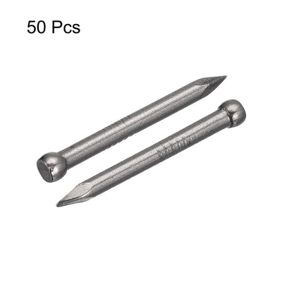 Harfington Uxcell Finishing Nails 50pcs 25mm Hand-Drive Hardware Carbon Steel Lost Head Nails