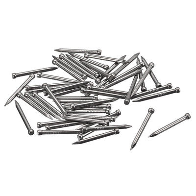 Harfington Uxcell Finishing Nails 50pcs 25mm Hand-Drive Hardware Carbon Steel Lost Head Nails