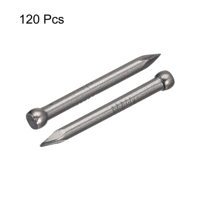 Harfington Uxcell Finishing Nails 120pcs 25mm Hand-Drive Hardware Carbon Steel Lost Head Nails