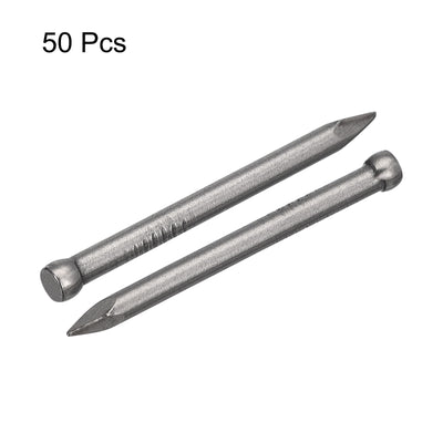 Harfington Uxcell Finishing Nails 50pcs 28mm Hand-Drive Hardware Carbon Steel Lost Head Nails