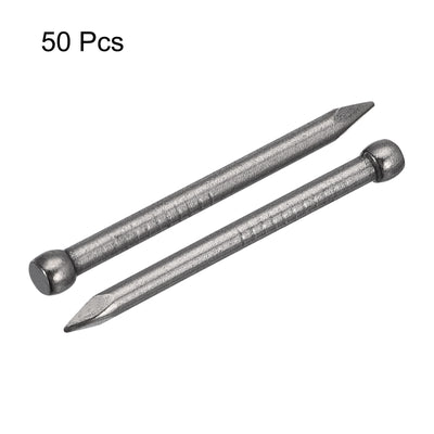 Harfington Uxcell Finishing Nails 50pcs 30mm Hand-Drive Hardware Carbon Steel Lost Head Nails
