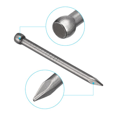 Harfington Uxcell Finishing Nails 50pcs 30mm Hand-Drive Hardware Carbon Steel Lost Head Nails