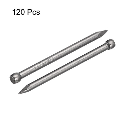 Harfington Uxcell Finishing Nails 120pcs 35mm Hand-Drive Hardware Carbon Steel Lost Head Nails