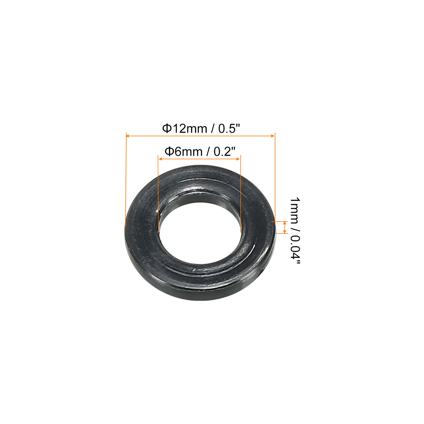 Harfington M6 Nylon Flat Washer, 60 Pack 6mm ID 12mm OD Sealing Spacer Gasket Ring,Black
