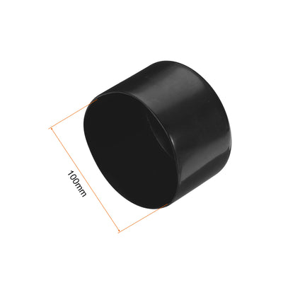 Harfington Uxcell 2pcs Rubber End Caps 100mm ID Vinyl Round Tube Bolt Cap Cover Screw Thread Protectors Black