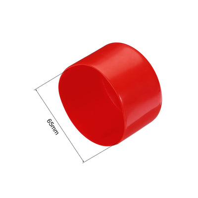 Harfington Uxcell 4pcs Rubber End Caps 65mm ID Vinyl Round Tube Bolt Cap Cover Screw Thread Protectors Red