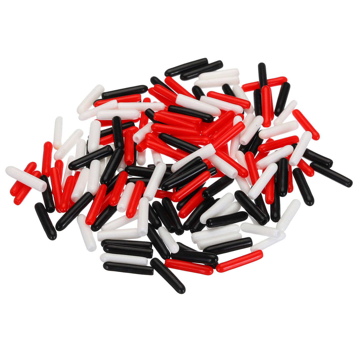 uxcell Uxcell 300pcs Rubber End Caps 2.5mm ID Vinyl Round Tube Bolt Cap Cover Screw Thread Protectors Black, Red, White
