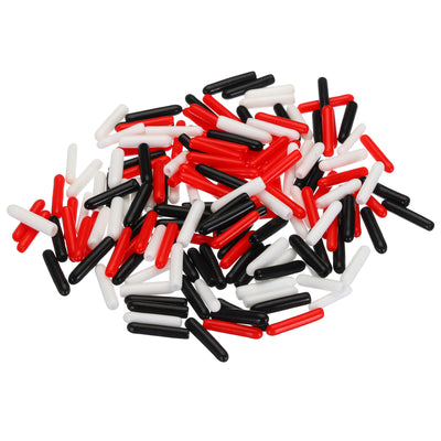 Harfington Uxcell 300pcs Rubber End Caps 2.5mm ID Vinyl Round Tube Bolt Cap Cover Screw Thread Protectors Black, Red, White
