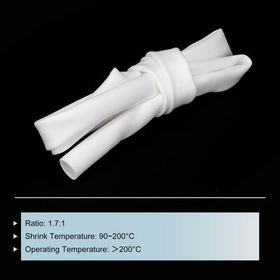 Harfington Silicone Heat Shrink Tubing 1.7:1 Ratio 0.47"(12mm) ID x 0.55"(14mm) OD 3.3ft Silicone Rubber Hose Insulation for Automotive Wiring Marine, White