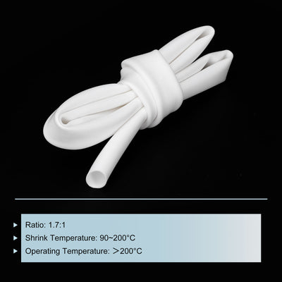 Harfington Silicone Heat Shrink Tubing 1.7:1 Ratio 0.6"(15mm) ID x 0.67"(17mm) OD 3.3ft Silicone Rubber Hose Insulation for Automotive Wiring Marine, White