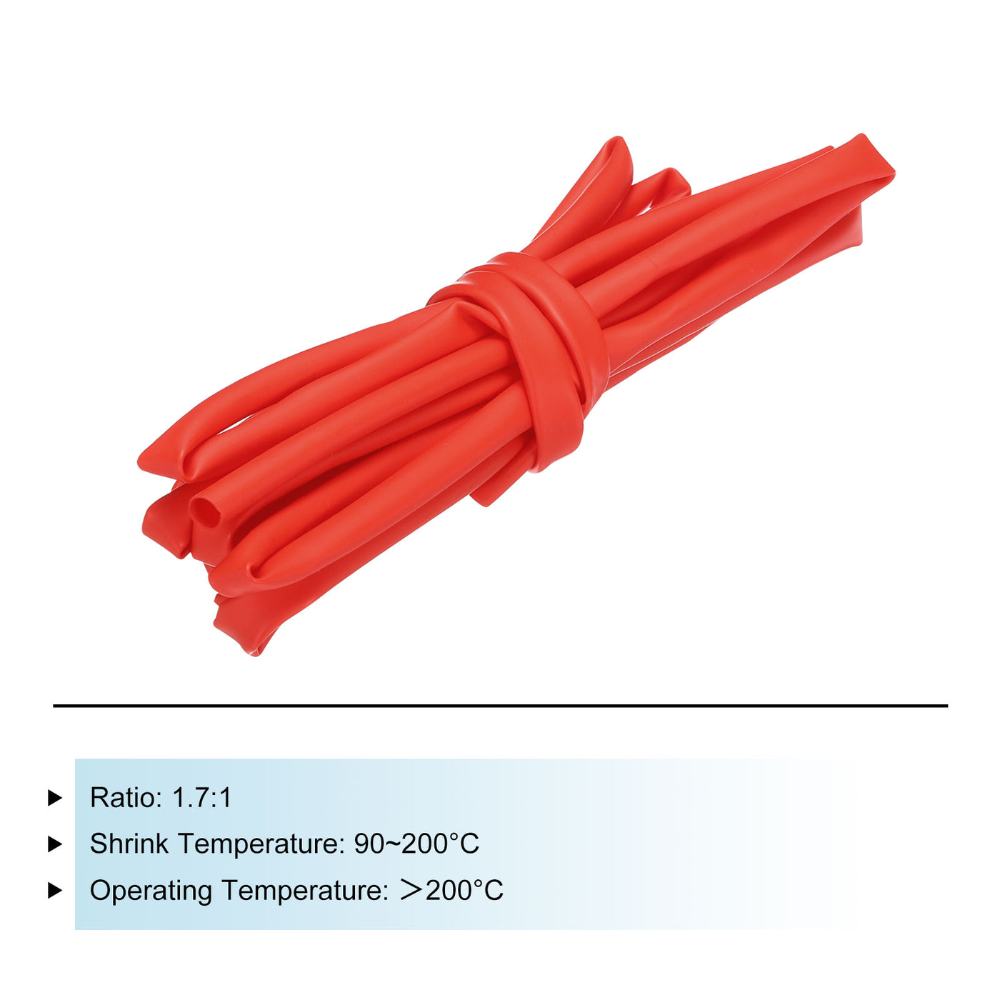 Harfington Silicone Heat Shrink Tubing 1.7:1 Ratio 0.24"(6mm) ID x 0.28"(7mm) OD 9.8ft Silicone Rubber Hose Insulation Sleeve for Automotive Wiring Marine, Red