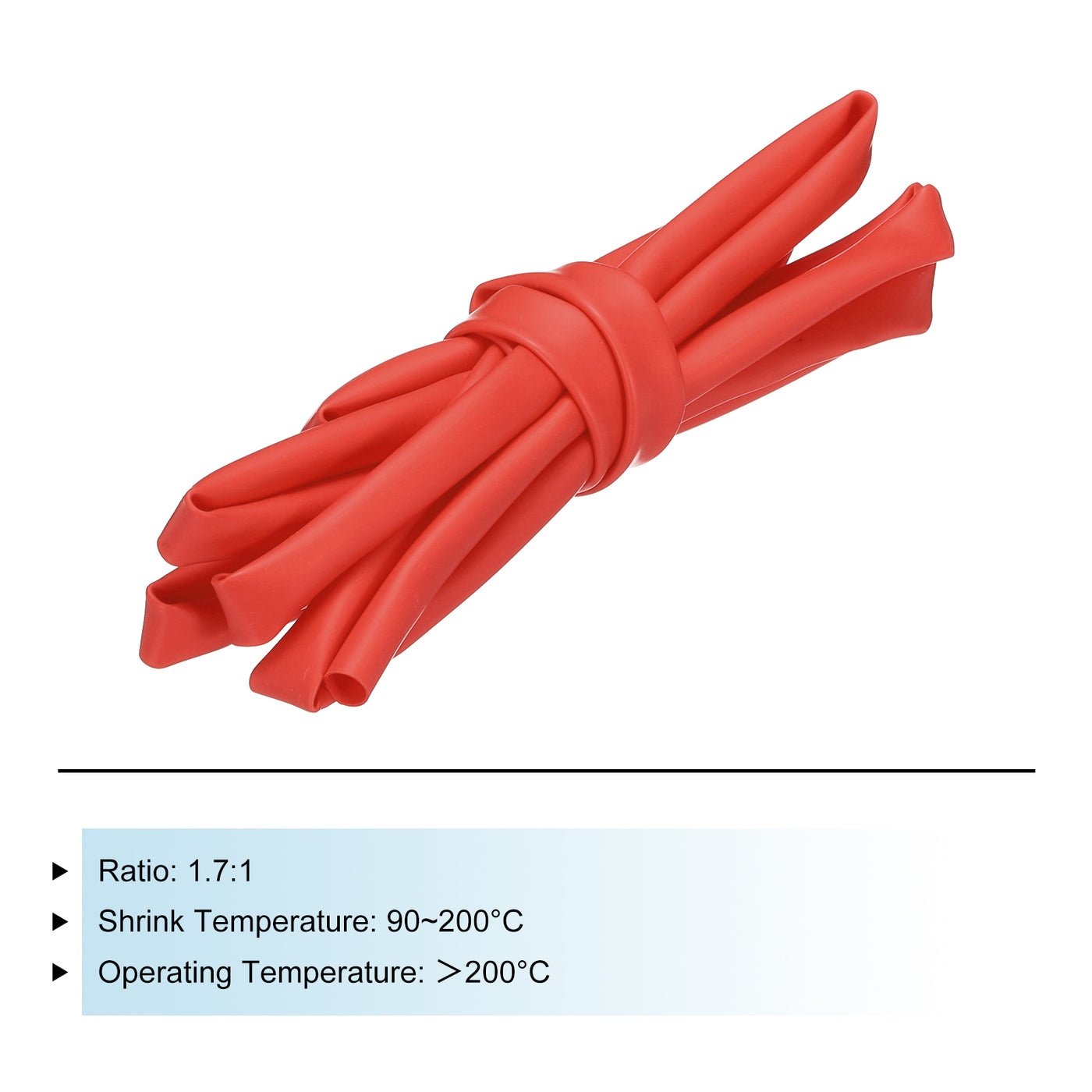 Harfington Silicone Heat Shrink Tubing 1.7:1 Ratio 0.35"(9mm) ID x 0.4"(10mm) OD 6.6ft Silicone Rubber Hose Insulation Sleeve for Automotive Wiring Marine, Red