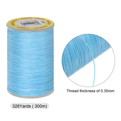 Harfington 2pcs Upholstery Sewing Thread 328 Yards 300m Polyester String Light Blue