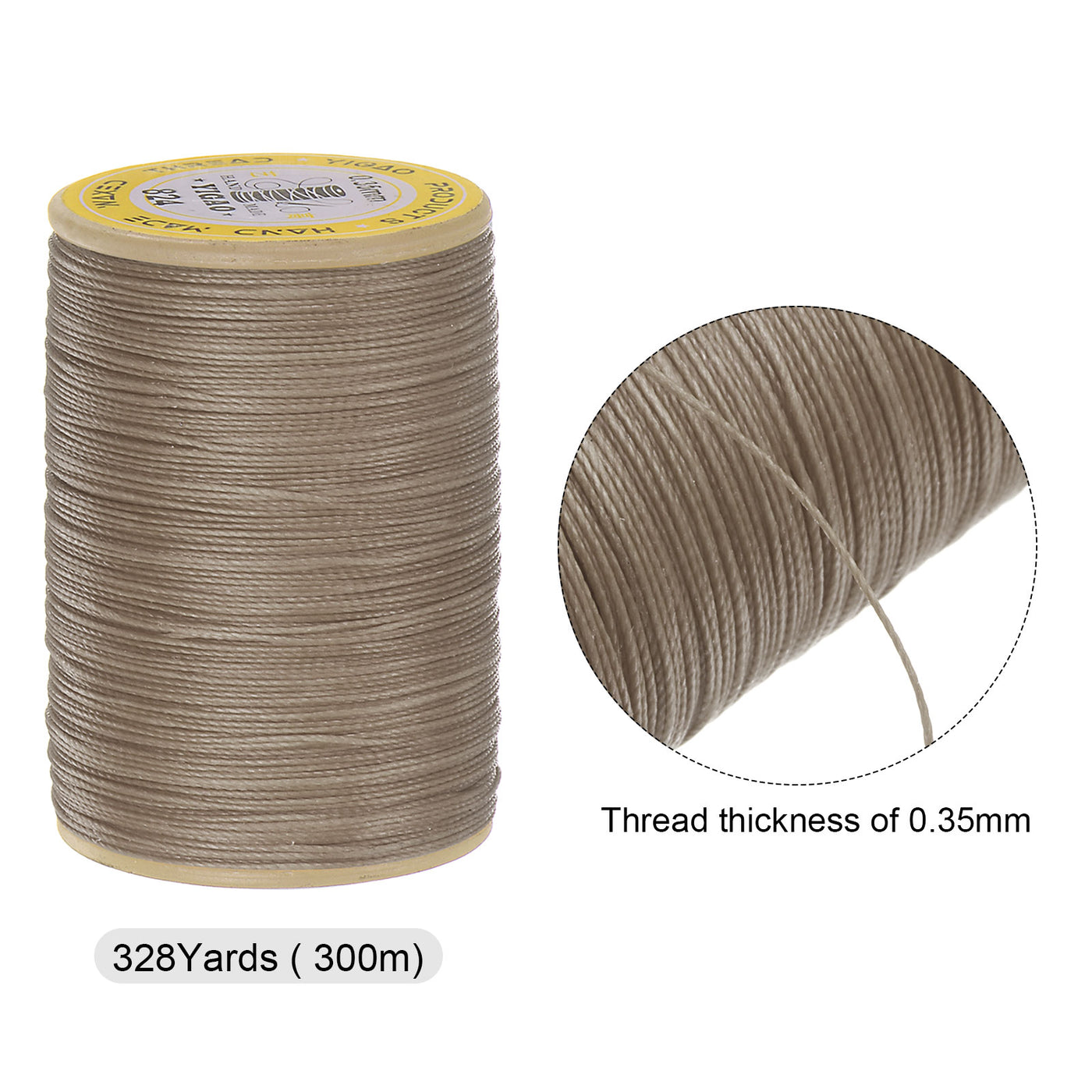Harfington 2pcs Upholstery Sewing Thread 328 Yards 300m Polyester String Brown