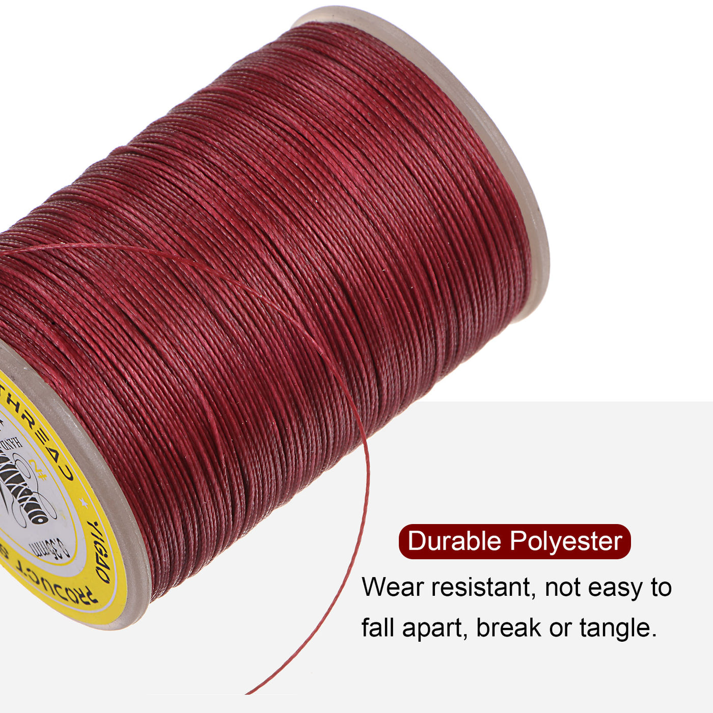 Harfington 2pcs Upholstery Sewing Thread 328 Yards 300m Polyester String Red