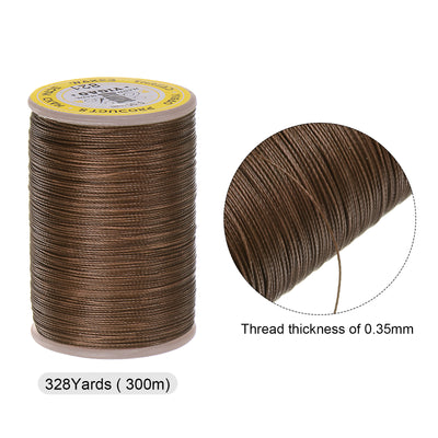 Harfington 2pcs Upholstery Sewing Thread 328 Yards 300m Polyester String Coffee & Brown