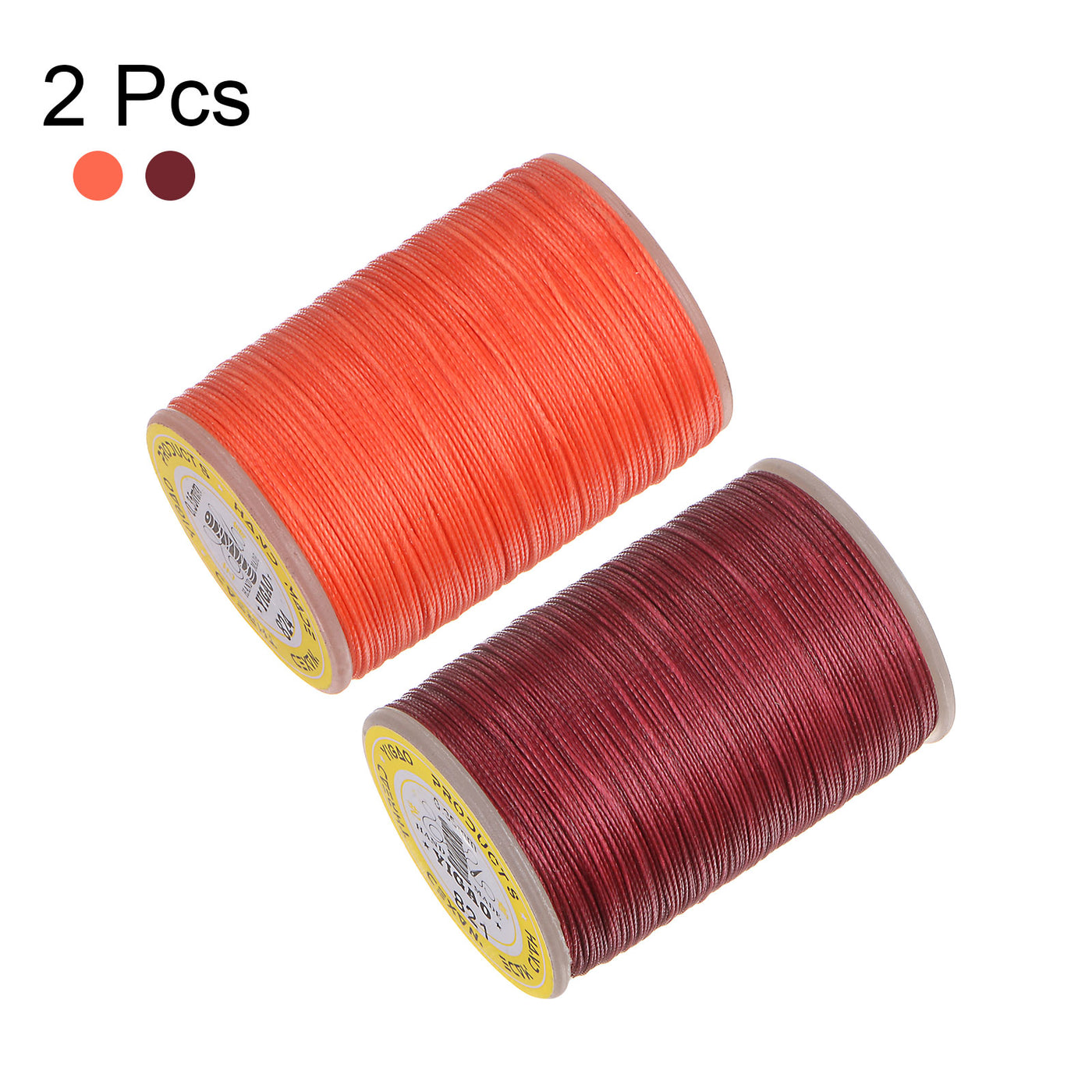 Harfington 2pcs Upholstery Sewing Thread 328 Yards 300m Polyester String Red & Orange