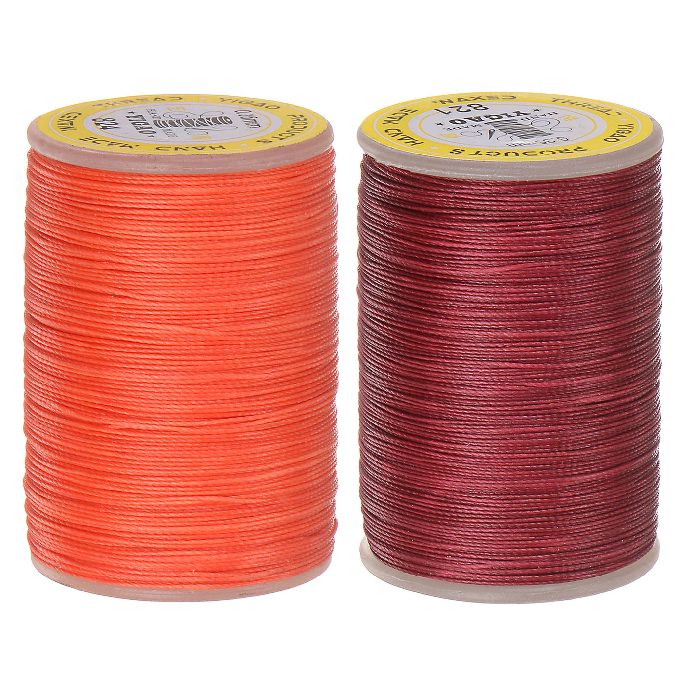 Harfington 2pcs Upholstery Sewing Thread 328 Yards 300m Polyester String Red & Orange