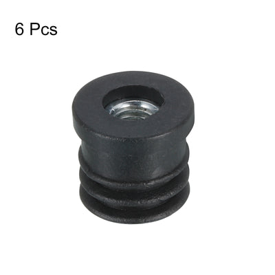 Harfington Uxcell 6Pcs Caster Insert with Thread, 16mm/0.63" M6 Thread for Furniture