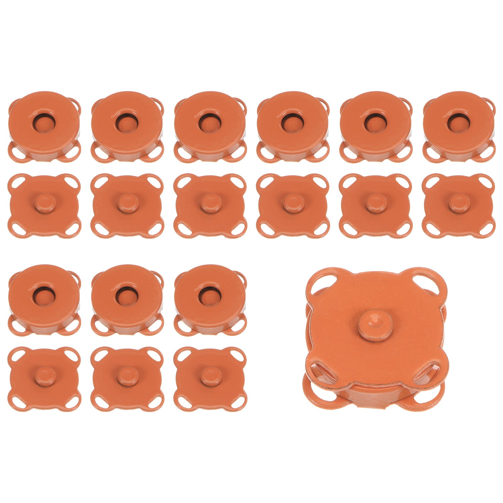10 Sets Magnetic Snap 14mm Metal Fasteners for Clothing Purse Orange ...