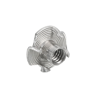 Harfington Uxcell 1/4"-20 T-nut 100pcs 304 Stainless Steel 4 Pronged Tee Nuts Threaded Insertion